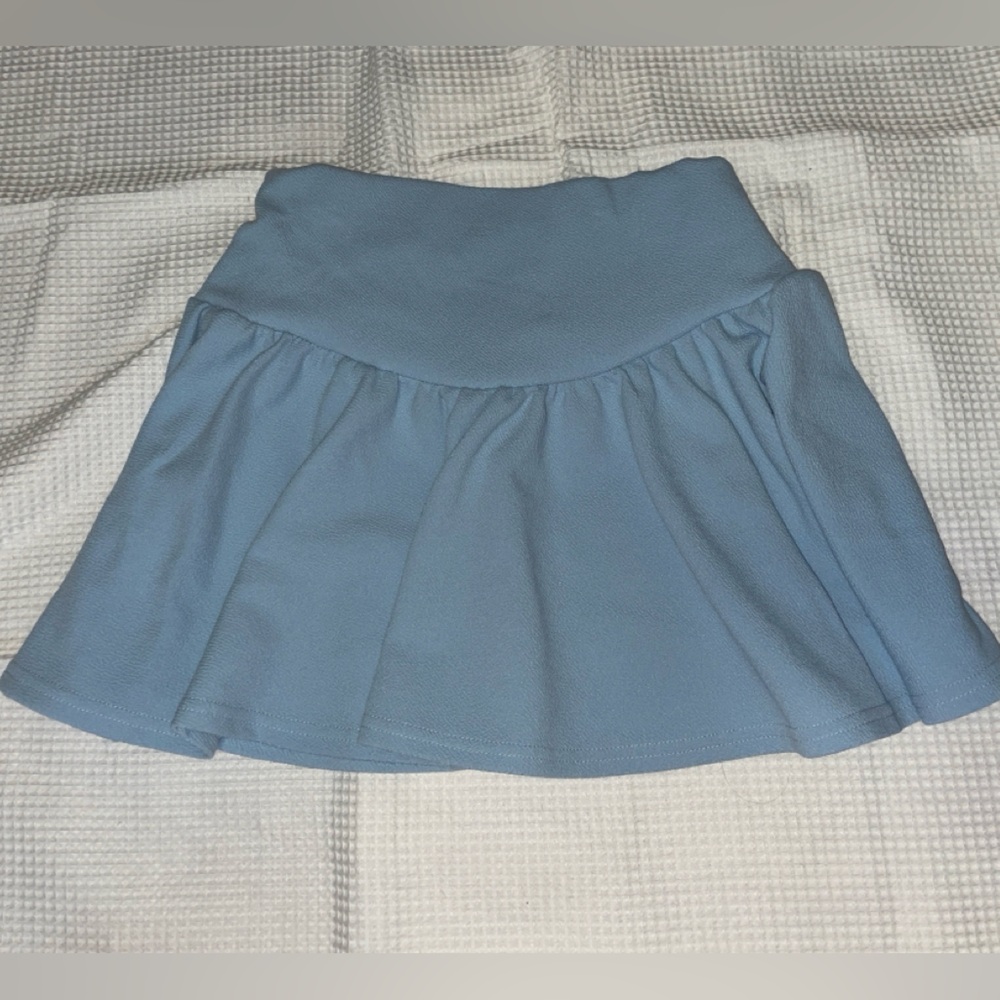 Blue Pleated Skirt